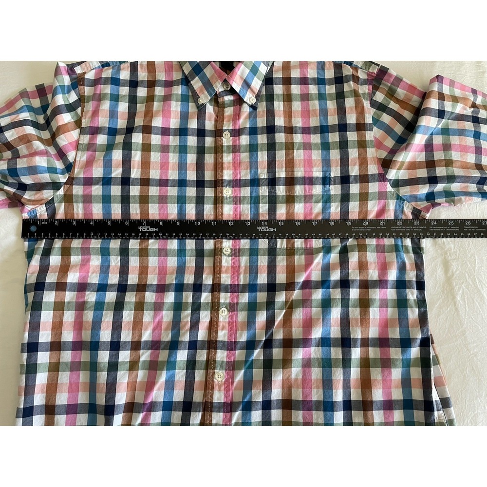 Lands' End Men's L Pastel Plaid Button Down Shirt 100% Cotton Long Sleeve Preppy - Picture 4 of 9